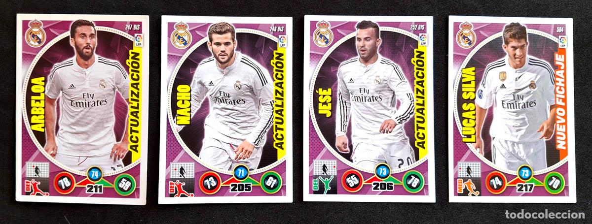Cromos de f&uacute;tbol: 4 cards Actualizaci&oacute;n y Nuevo Fichaje R. Madrid Adrenalyn XL 2014-2015 14-15