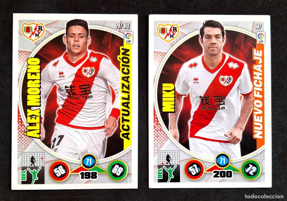 Cromos de f&uacute;tbol: 2 cards Actualizaci&oacute;n y Nuevo Fichaje Rayo Vallecano Adrenalyn XL 2014-2015 14-15