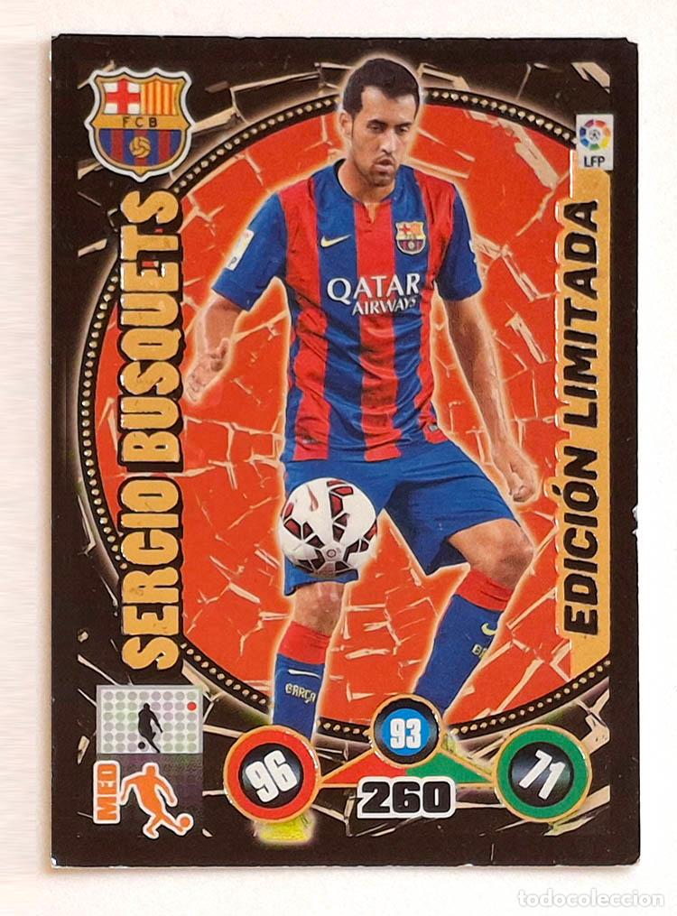 Cromos de f&uacute;tbol: Edici&oacute;n Limitada Sergio Busquets - F.C. Barcelona Adrenalyn XL 2014-2015 14-15