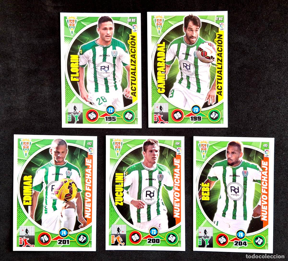 Cromos de f&uacute;tbol: 5 cards Actualizaci&oacute;n y Nuevo Fichaje C&oacute;rdoba Adrenalyn XL 2014-2015 14-15