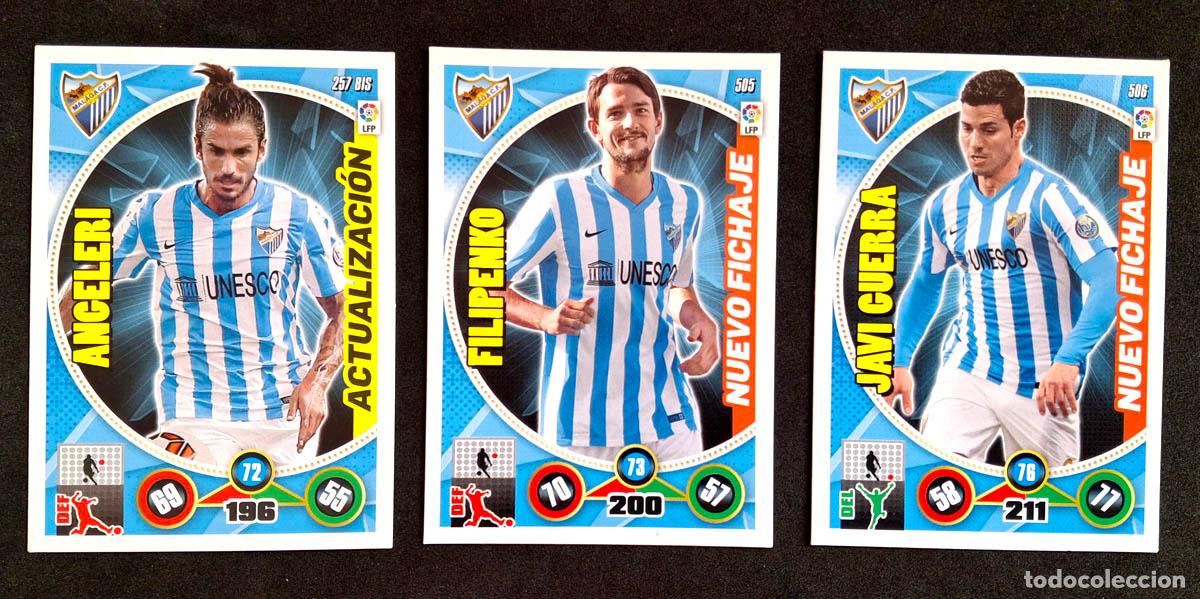 Cromos de f&uacute;tbol: 3 cards Actualizaci&oacute;n y Nuevo Fichaje M&aacute;laga Adrenalyn XL 2014-2015 14-15