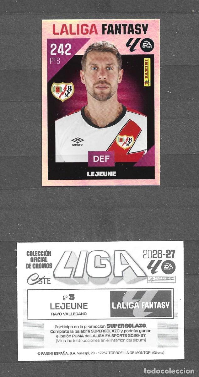 Cromos de f&uacute;tbol: Liga este 26/27 - Lejeune - N&deg; 3 - Rayo Vallecano - ( Fantasy )