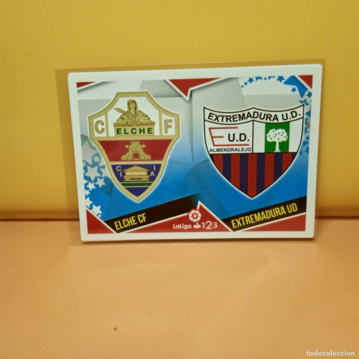 Fu&szlig;ball-Sticker: EDICIONES ESTE 2018 2019 18 19 (LIGA 1.2,3) ESCUDOS 4 ELCHE C.F, EXTREMADURA UD