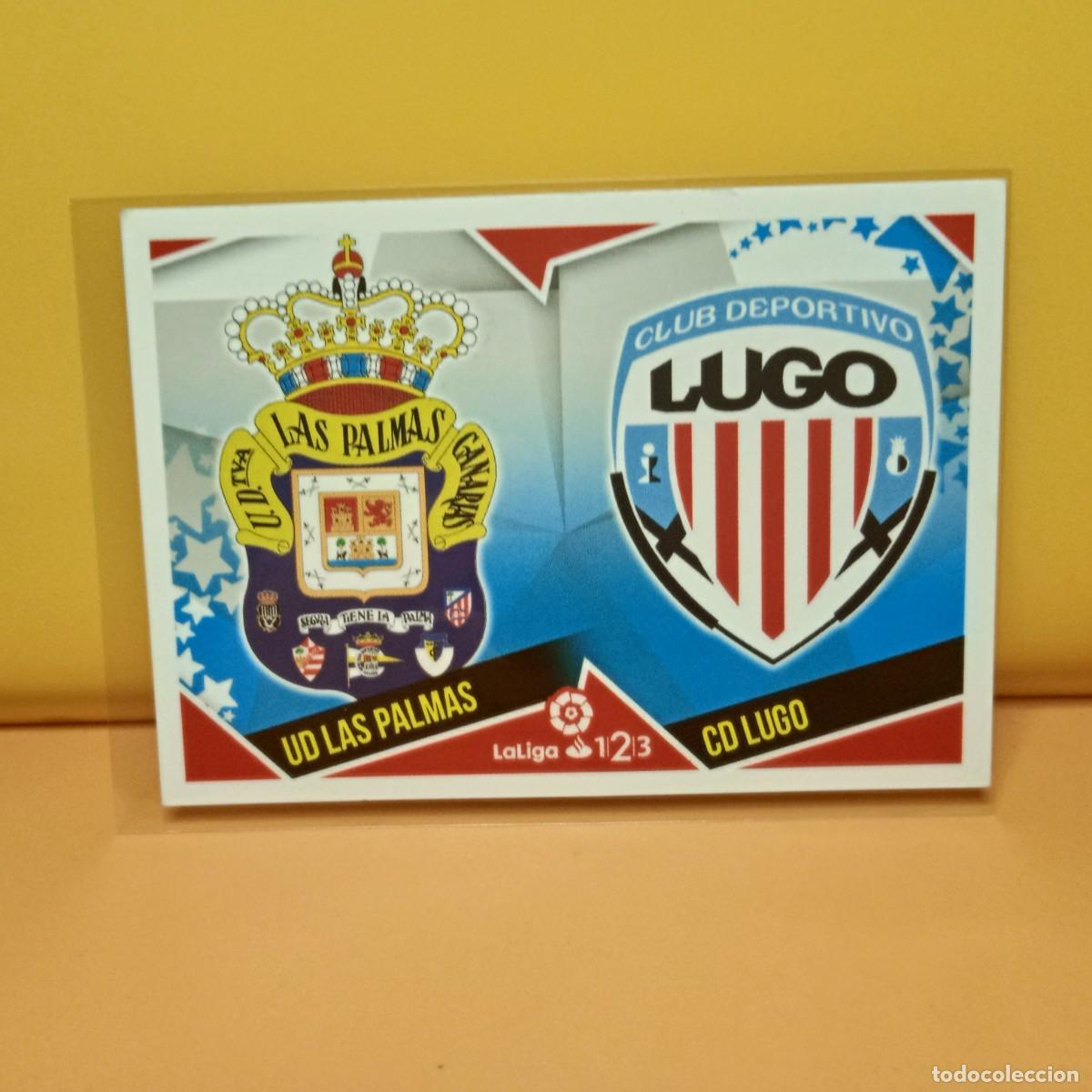 Fu&szlig;ball-Sticker: EDICIONES ESTE 2018 2019 18 19 (LIGA 1.2,3) ESCUDOS 6 UD LAS PALMAS, CD LUGO