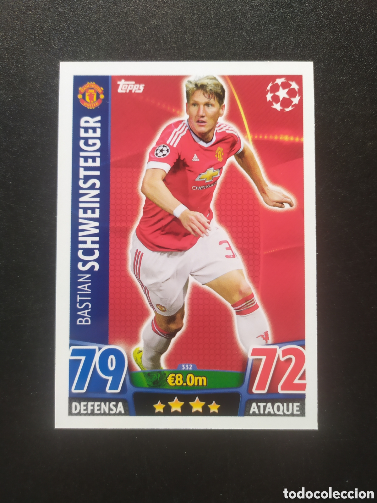 Cromos de f&uacute;tbol: UEFA Champions match attax topps 2015 2016 15 16 Schweinsteiger n&deg; 332 Manchester United