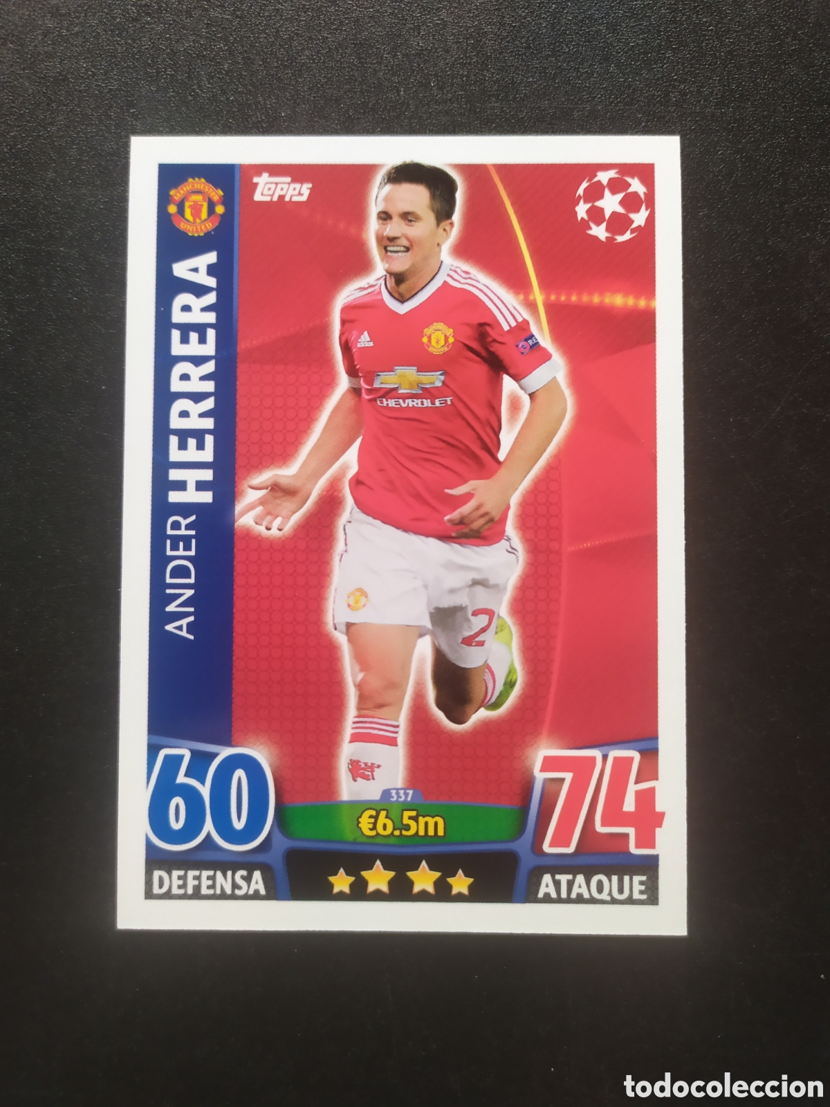 Cromos de f&uacute;tbol: UEFA Champions match attax topps 2015 2016 15 16 Ander Herrera n&deg; 337 Manchester United
