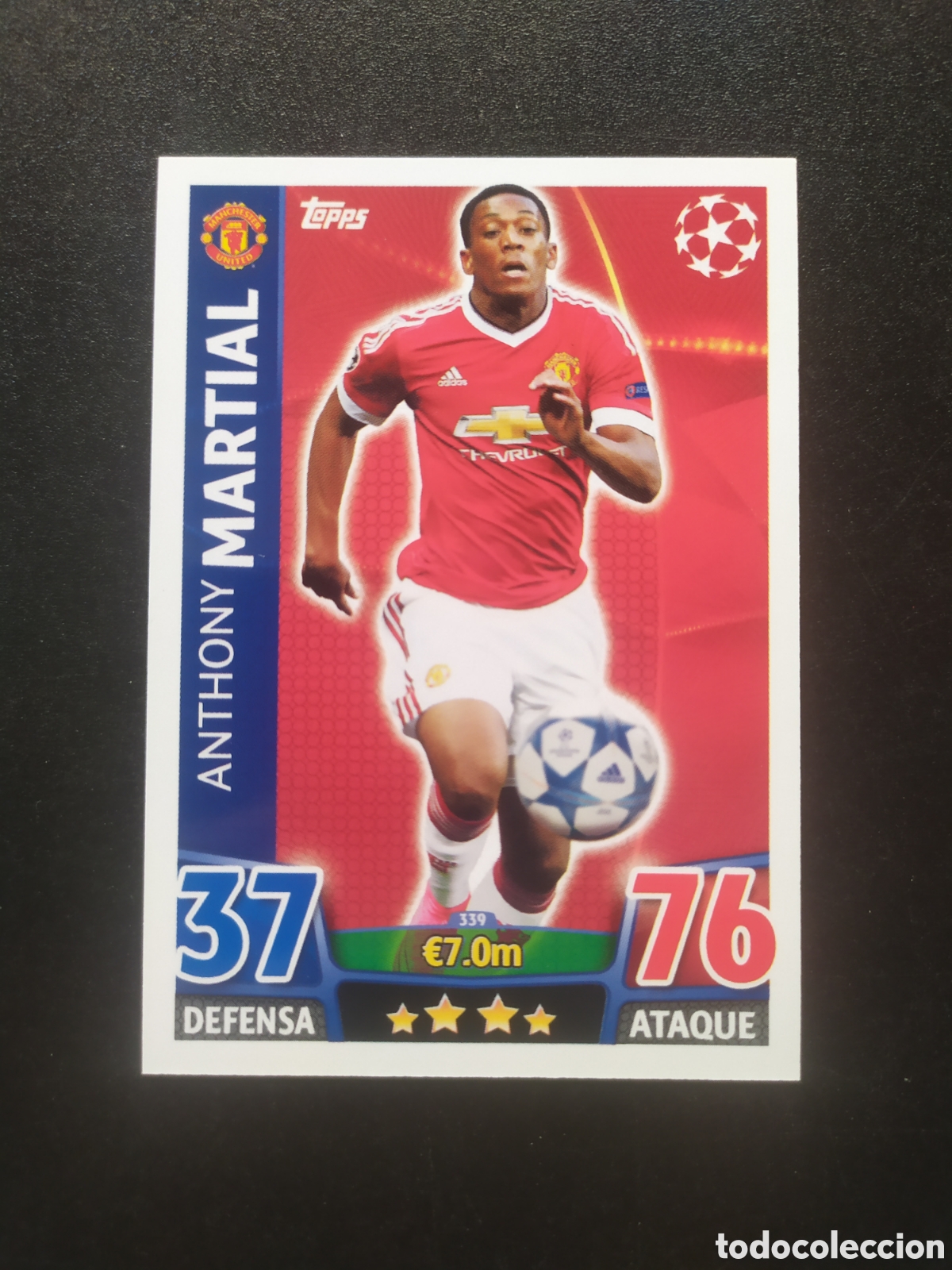 Cromos de f&uacute;tbol: UEFA Champions match attax topps 2015 2016 15 16 Martial n&deg; 339 Manchester United