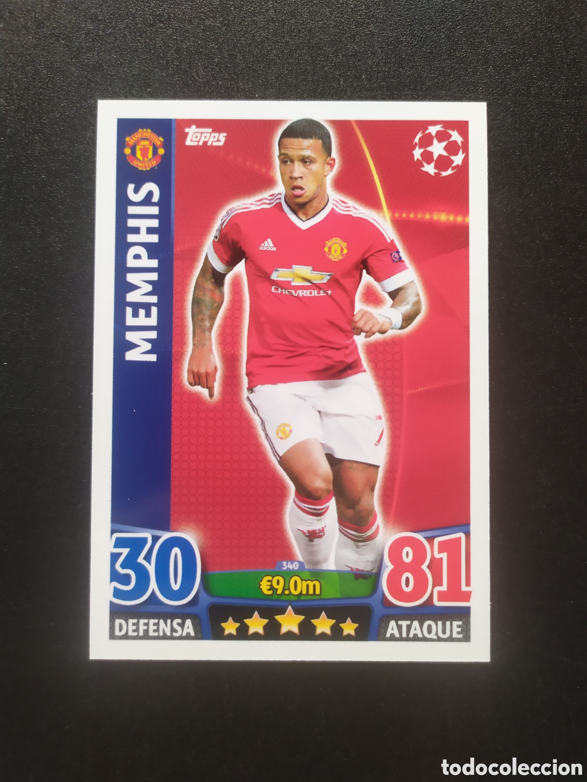 Cromos de f&uacute;tbol: UEFA Champions match attax topps 2015 2016 15 16 Memphis n&deg; 340 Manchester United