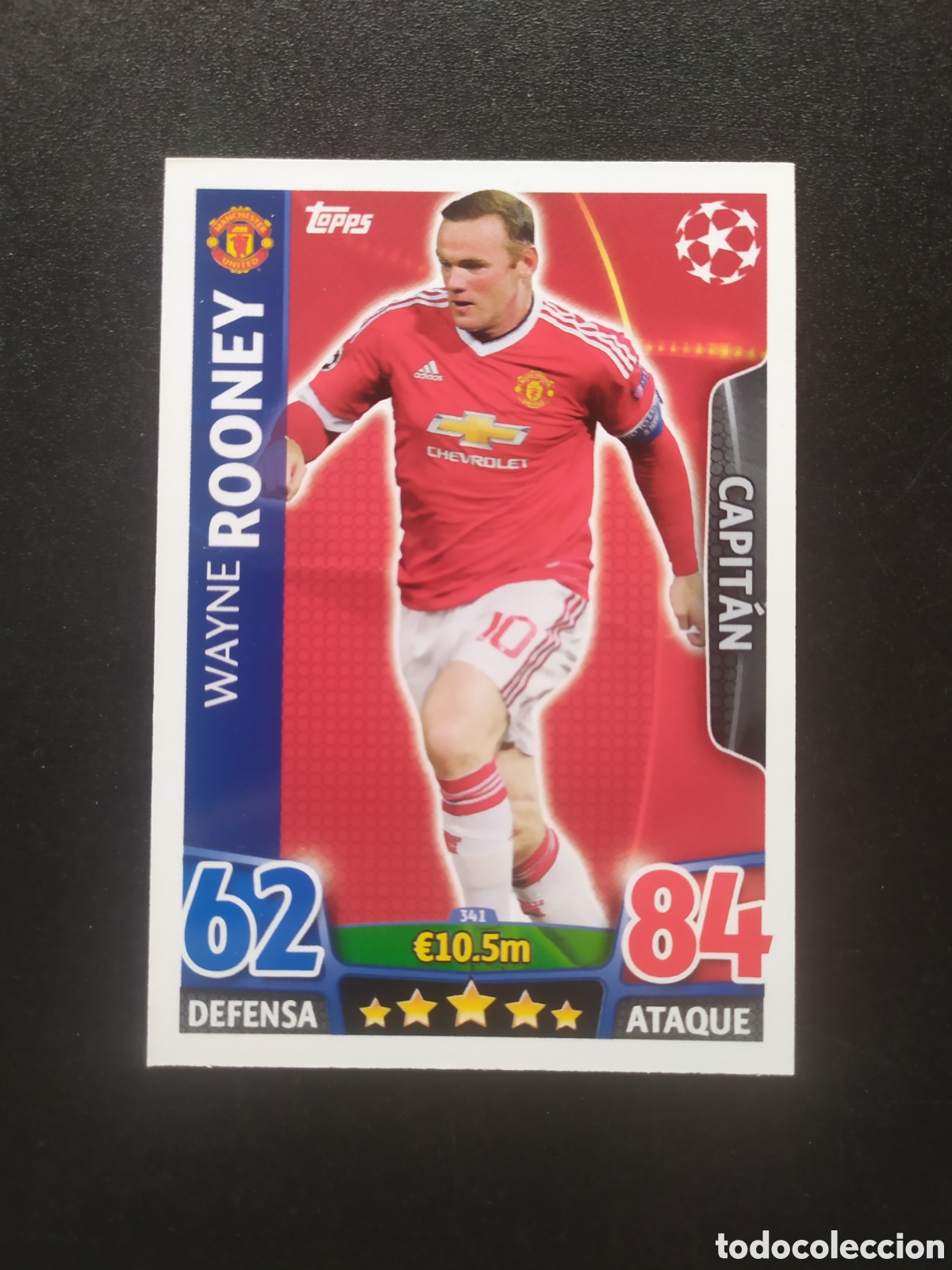Cromos de f&uacute;tbol: UEFA Champions match attax topps 2015 2016 15 16 Rooney n&deg; 341 Manchester United
