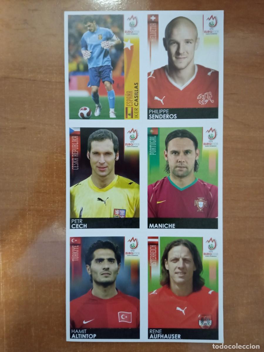 Cromos de f&uacute;tbol: LAMINA CON 6 CROMOS EURO 2008 PANINI