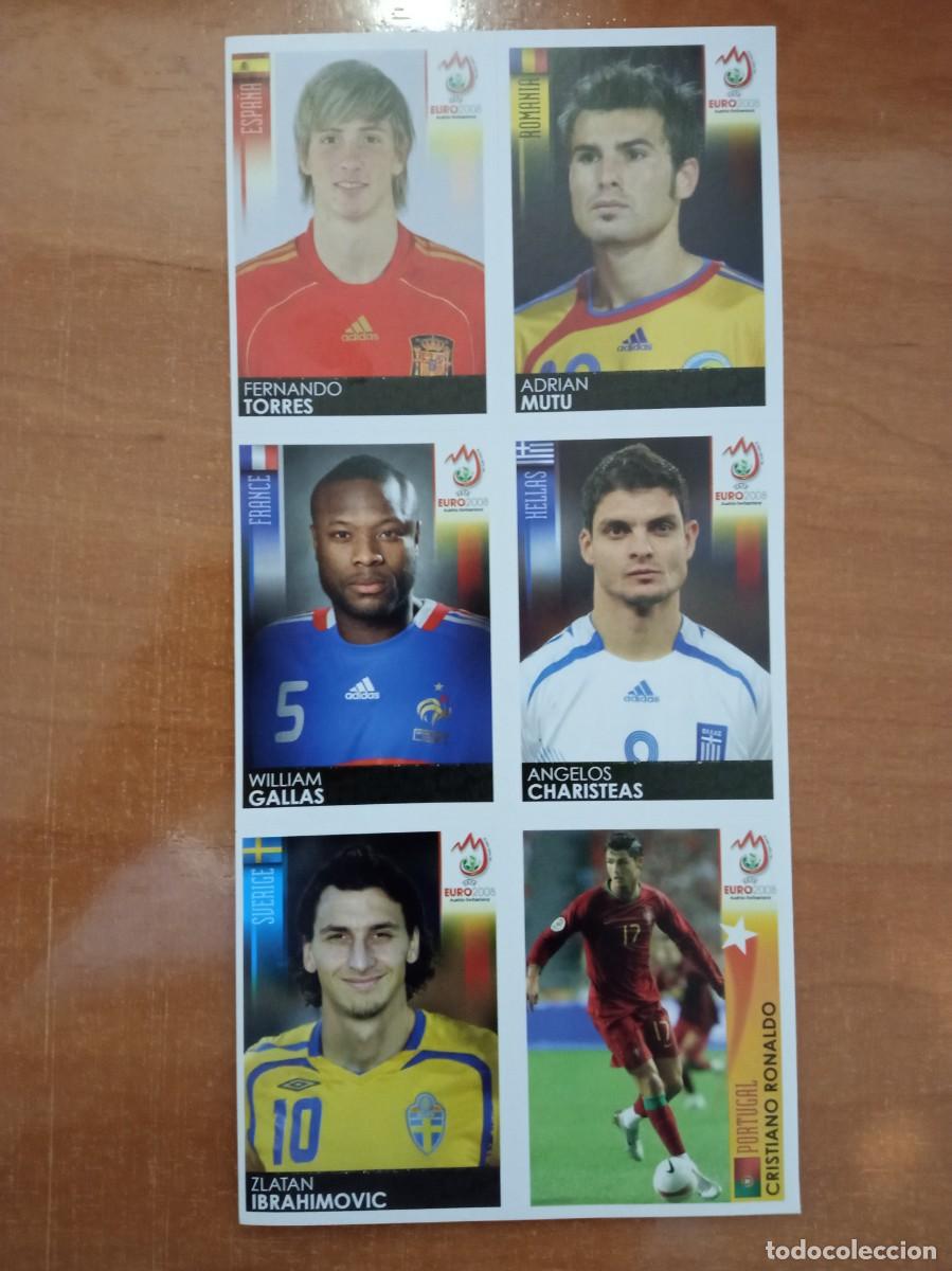 Cromos de f&uacute;tbol: LAMINA CON 6 CROMOS EURO 2008 PANINI