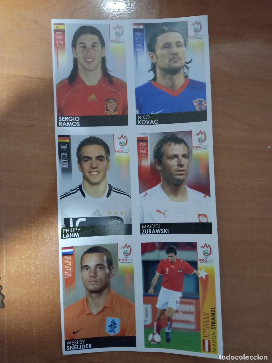 Cromos de f&uacute;tbol: LAMINA CON 6 CROMOS EURO 2008 PANINI