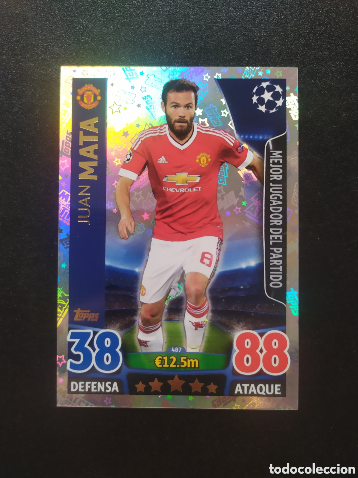 Cromos de f&uacute;tbol: UEFA Champions match attax topps 2015 2016 15 16 Mata mejor jugador partido n&deg; 487 Manchester United