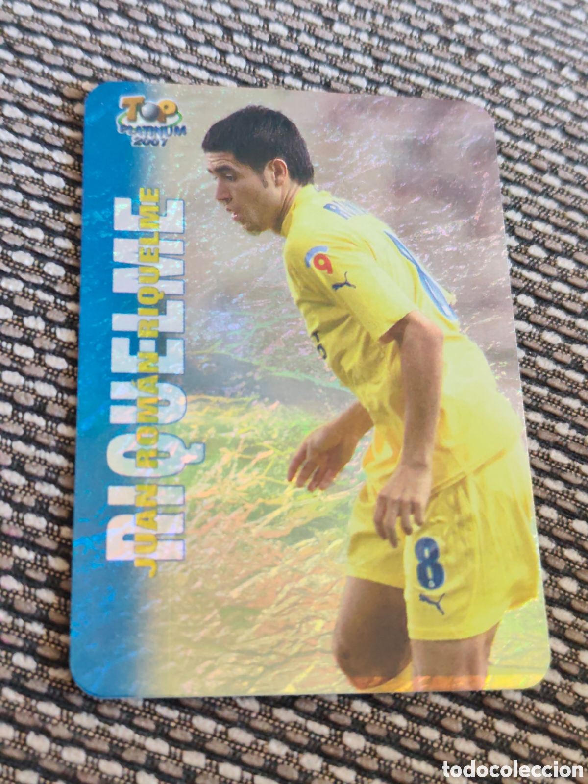 Cromos de f&uacute;tbol: 724 RIQUELME VILLARREAL JASPEADO TOP PLATINUM MUNDICROMO 2006 2007