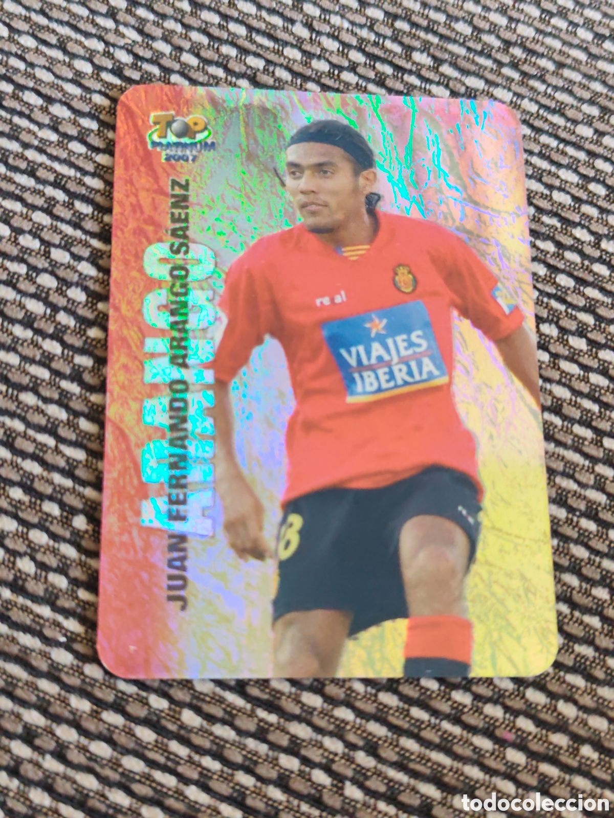 Cromos de f&uacute;tbol: 727 ARANGO REAL MALLORCA JASPEADO TOP PLATINUM MUNDICROMO 2006 2007