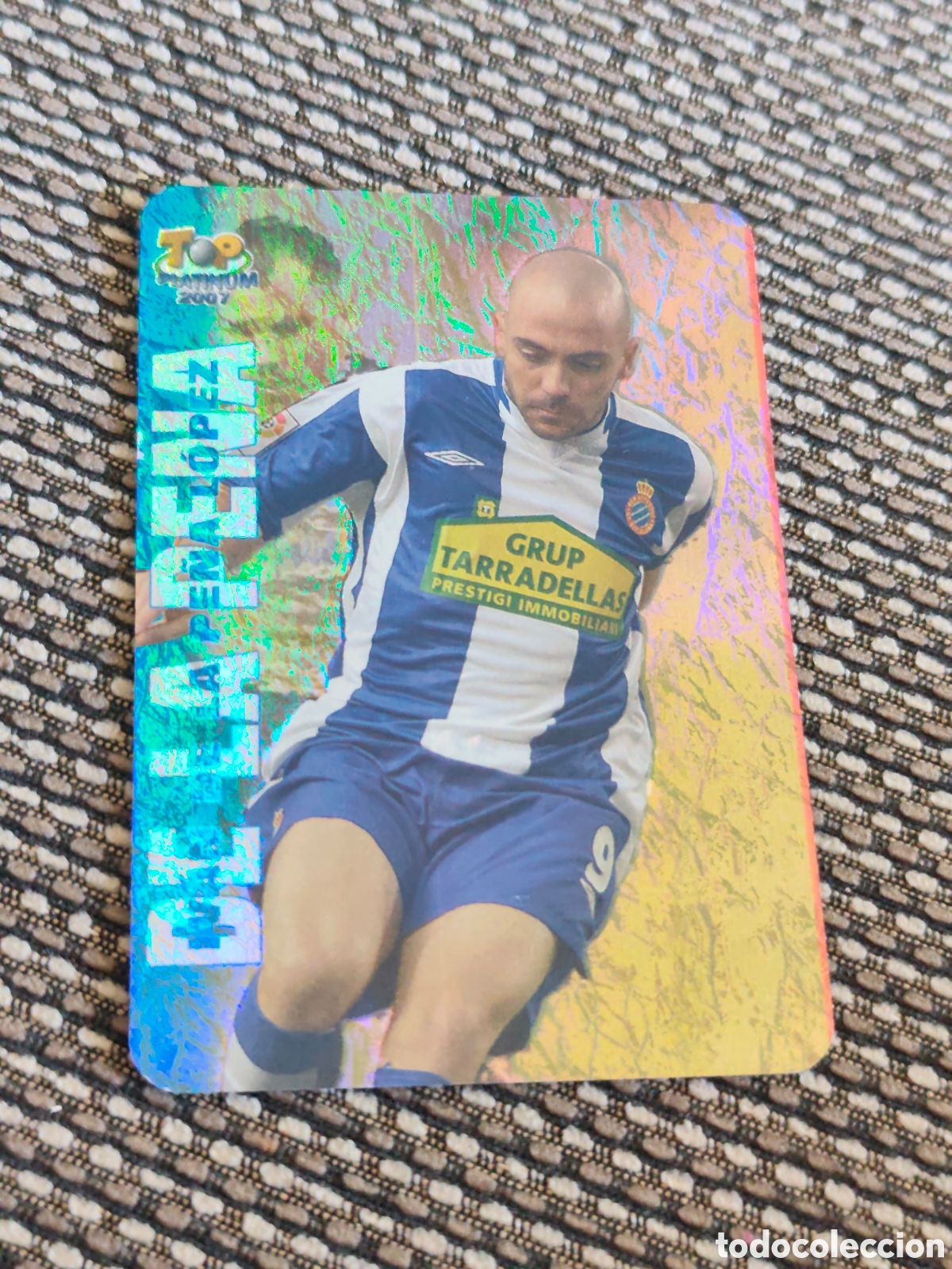 Cromos de f&uacute;tbol: 728 DE LA PE&Ntilde;A ESPANYOL JASPEADO TOP PLATINUM MUNDICROMO 2006 2007
