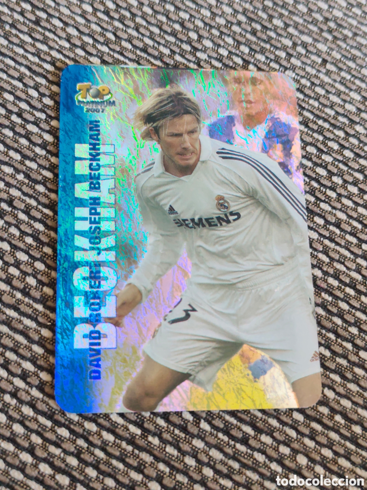 Cromos de f&uacute;tbol: 731 BECKHAM REAL MADRID JASPEADO TOP PLATINUM MUNDICROMO 2006 2007