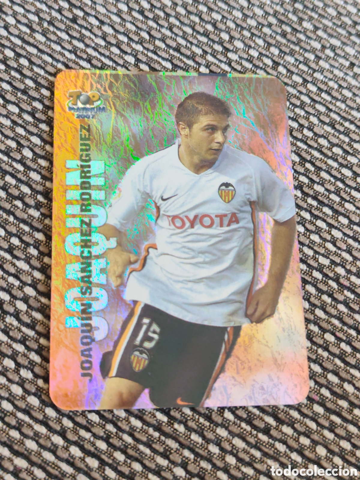 Cromos de f&uacute;tbol: 732 JOAQU&Iacute;N VALENCIA JASPEADO TOP PLATINUM MUNDICROMO 2006 2007