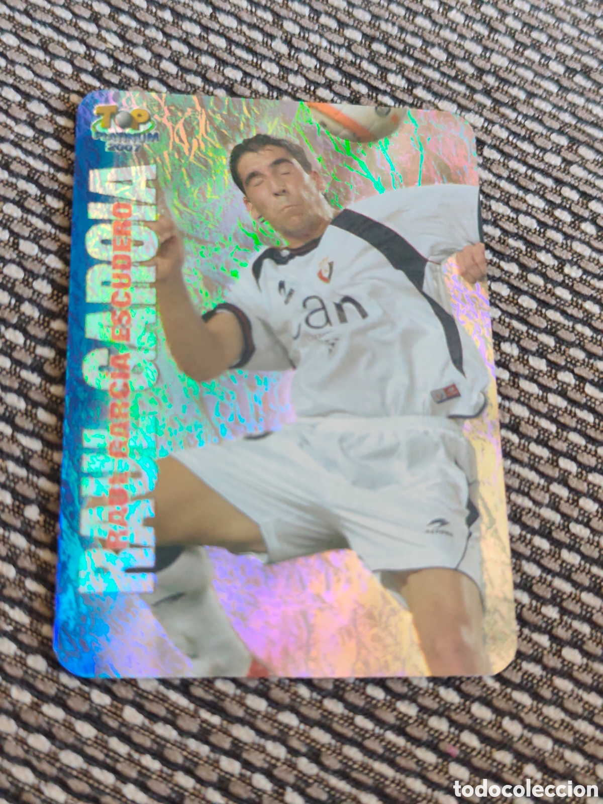 Cromos de f&uacute;tbol: 733 RAUL GARC&Iacute;A OSASUNA JASPEADO TOP PLATINUM MUNDICROMO 2006 2007