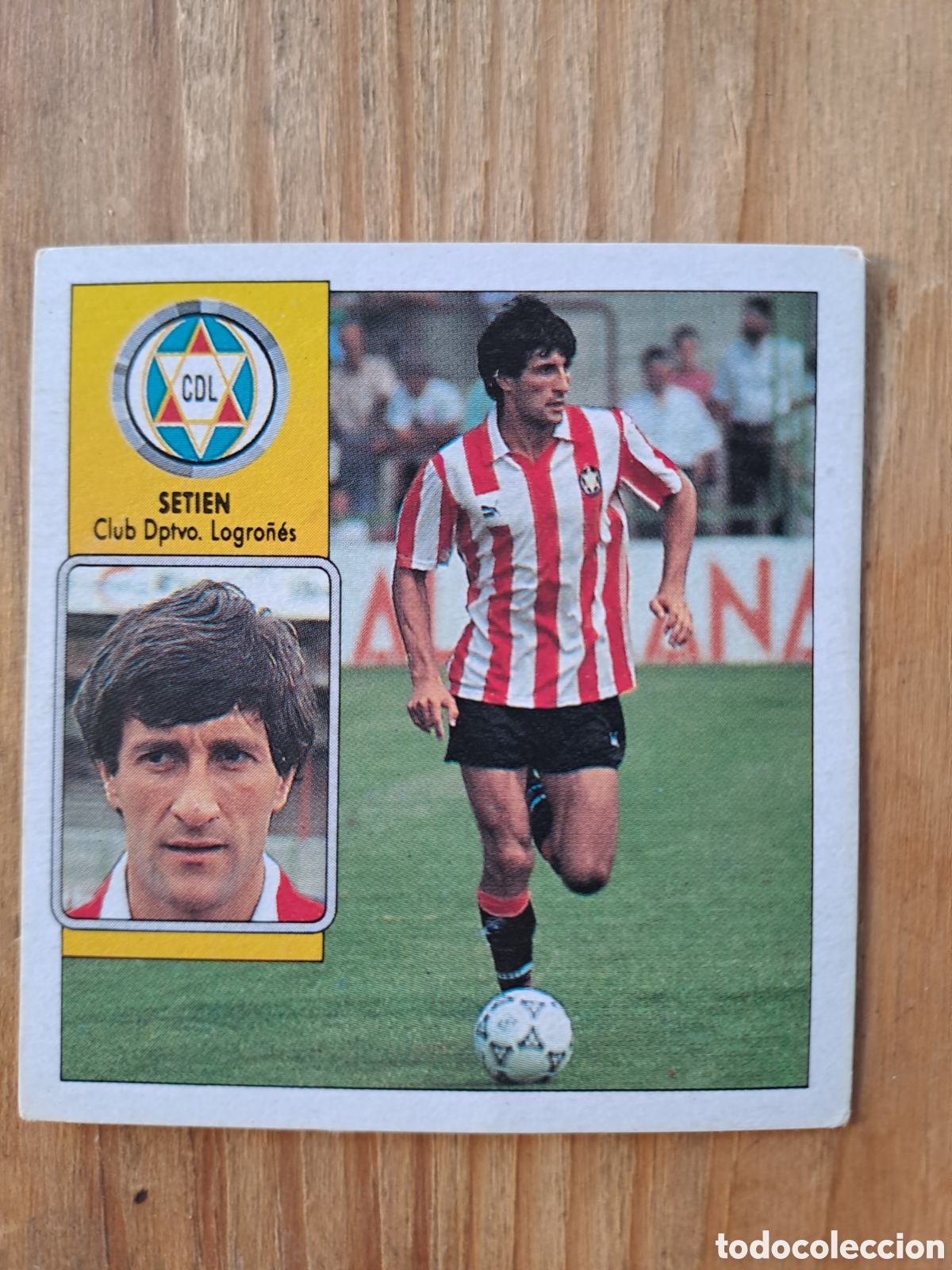 Cromos de f&uacute;tbol: LIGA ESTE 92-93 SETI&Eacute;N LOGRO&Ntilde;&Eacute;S SIN PEGAR Cromo original de SETI&Eacute;N, jugador del CD Logro&ntilde;&eacute;s