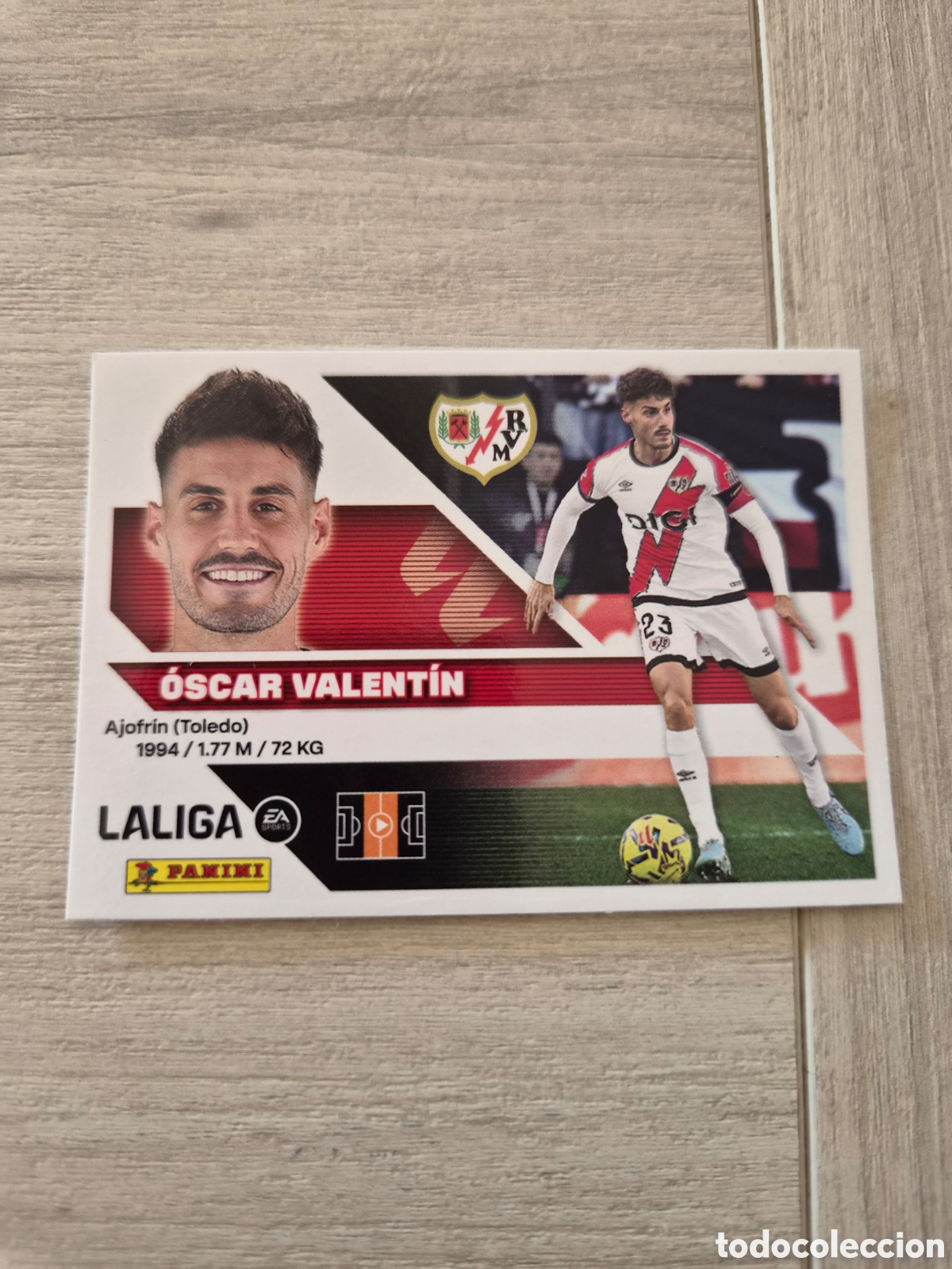 Cromos de f&uacute;tbol: N&deg;13 Rayo Vallecano Oscar Valent&iacute;n Liga Este 26/27