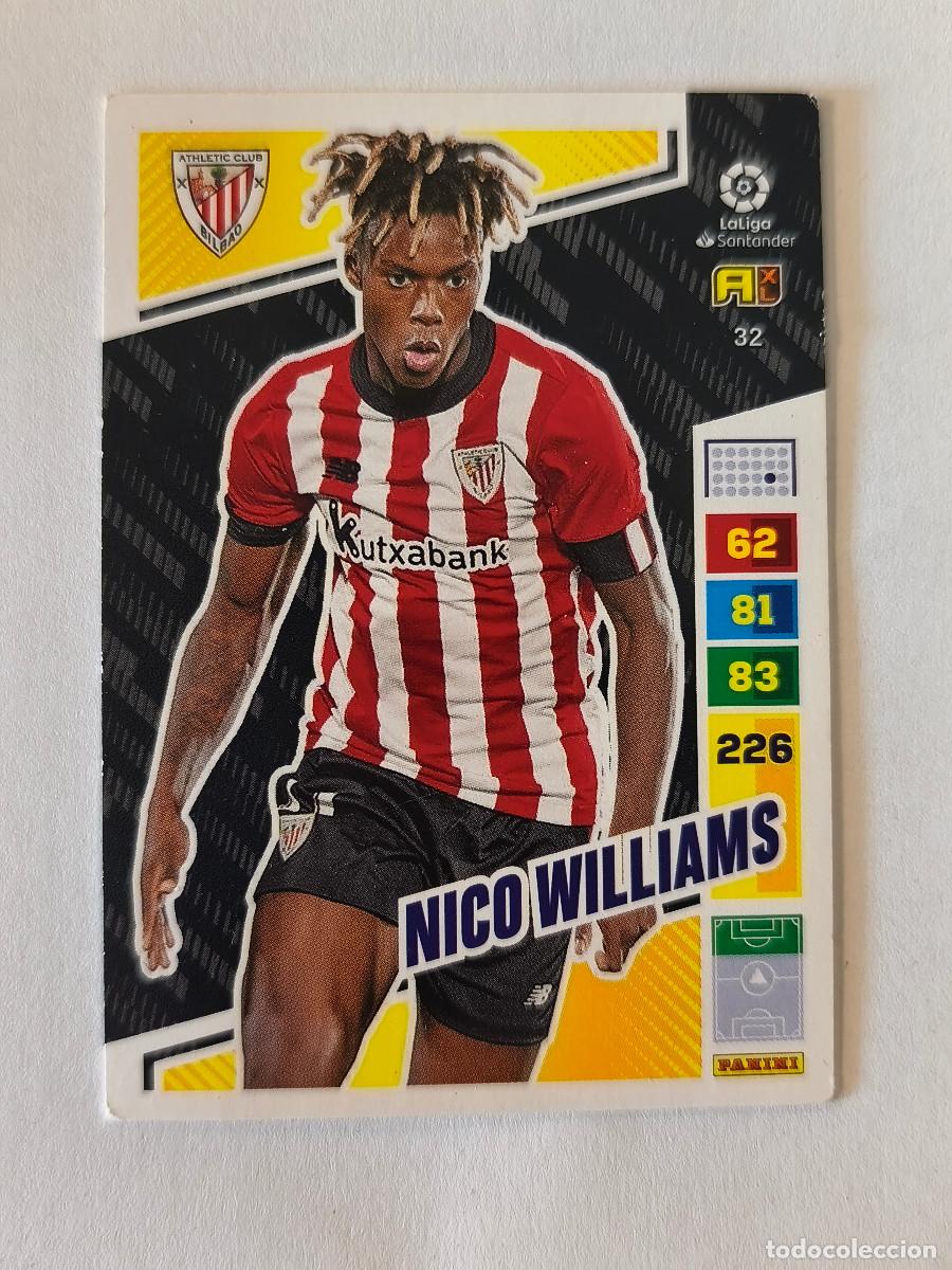 Cartes &agrave; collectionner de Football: CROMO ADRENALYN LIGA SANTANDER 2022 2023 NICO WILLIAMS No 32 ATHLETIC CLUB BILBAO