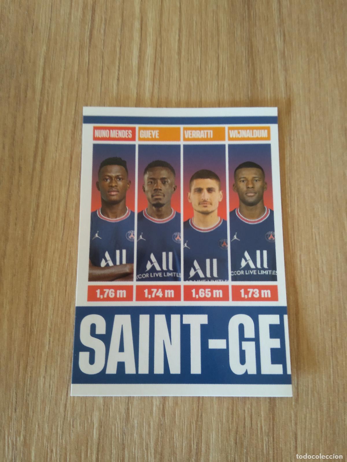 Cromos de f&uacute;tbol: 211 NUNO MENDES GUEYE VERRATTI WIJNALDUM PSG CROMO FUTBOL PANINI TOP CLASS 2022 STICKER