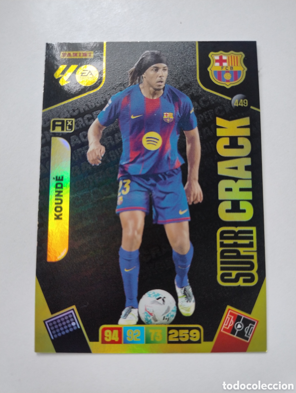 Cromos de f&uacute;tbol: 449 - Kounde - Barcelona - Adrenalyn XL Liga 2025 - 2026 Super Crack