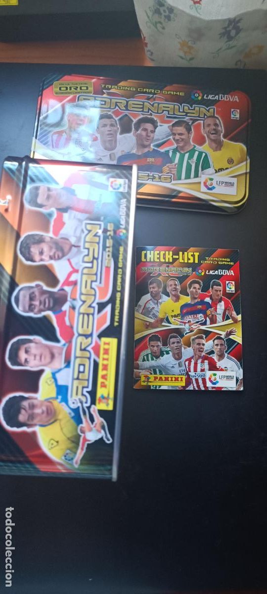 Figurine di Calcio: CAJA METALICA DE CROMOS ADRENALYN XL 2015 2016 15 16 CON CHECK LIST