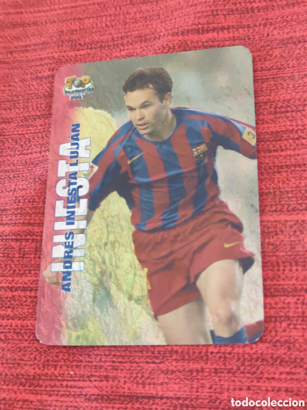 Cromos de f&uacute;tbol: 739 INIESTA FC BARCELONA JASPEADO TOP PLATINUM MUNDICROMO 2006 2007