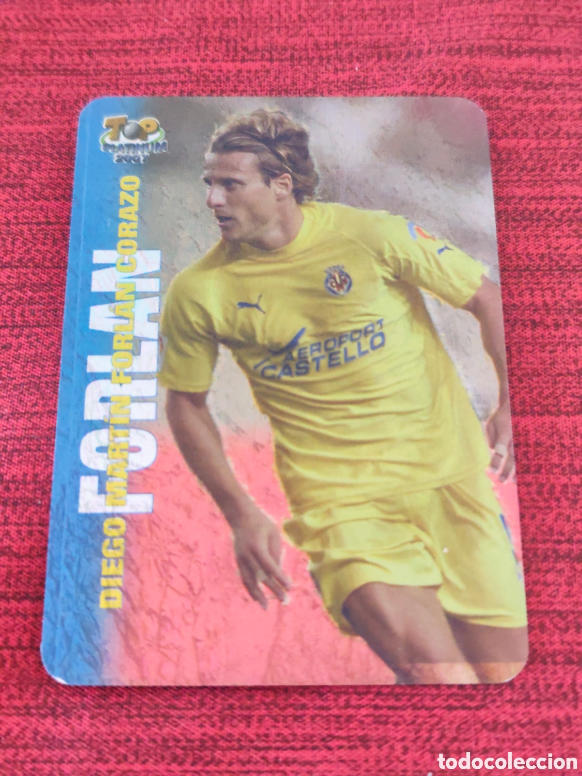 Cromos de f&uacute;tbol: 761 FORLAN VILLARREAL JASPEADO TOP PLATINUM MUNDICROMO 2006 2007