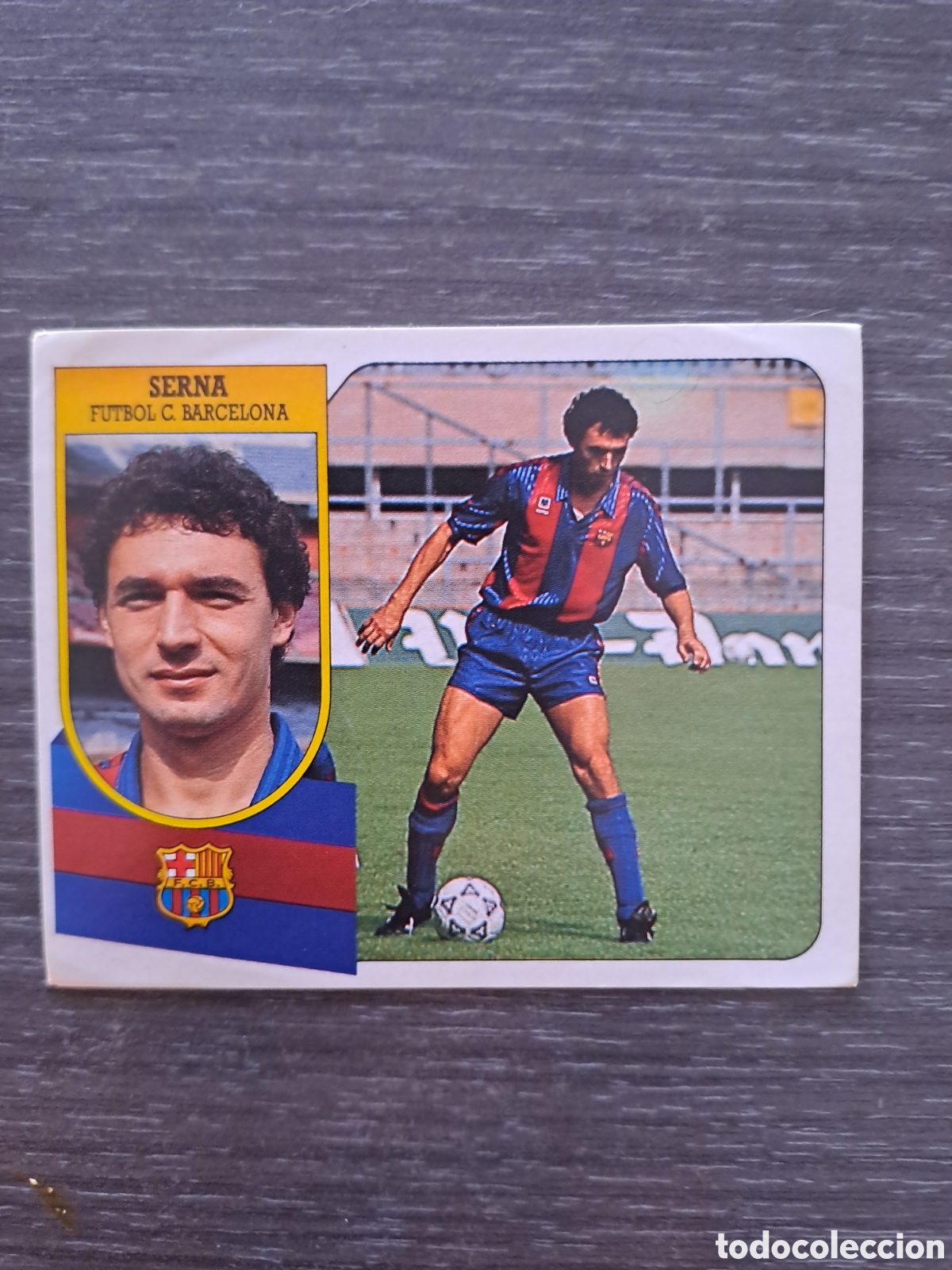 Cromos de f&uacute;tbol: LIGA ESTE 91-92 SERNA ADHESIVO SIN PEGAR Cromo original ADHESIVO de SERNA, jugador del FC Barcelona