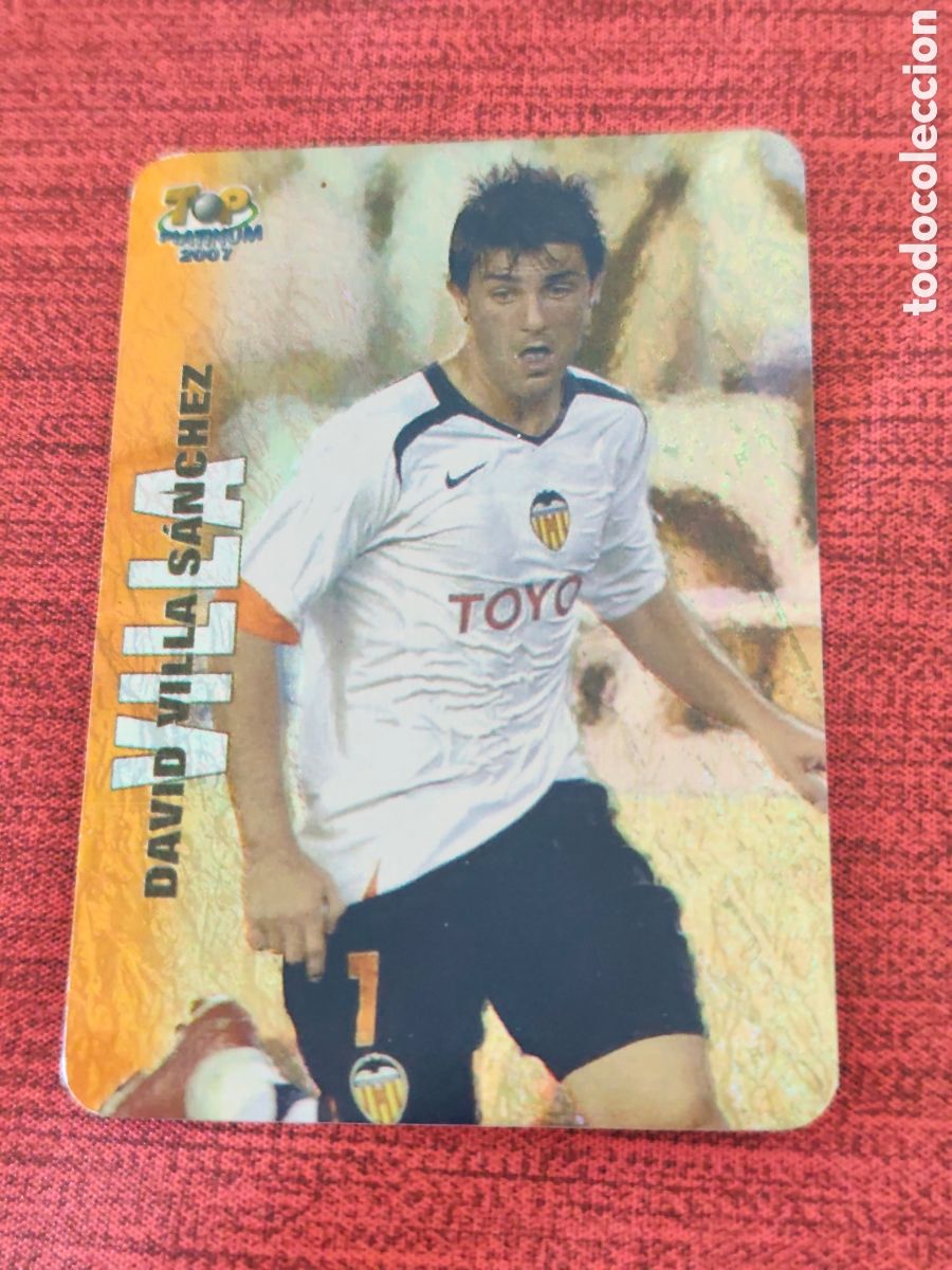Cromos de f&uacute;tbol: 759 VILLA VALENCIA JASPEADO TOP PLATINUM MUNDICROMO 2006 2007
