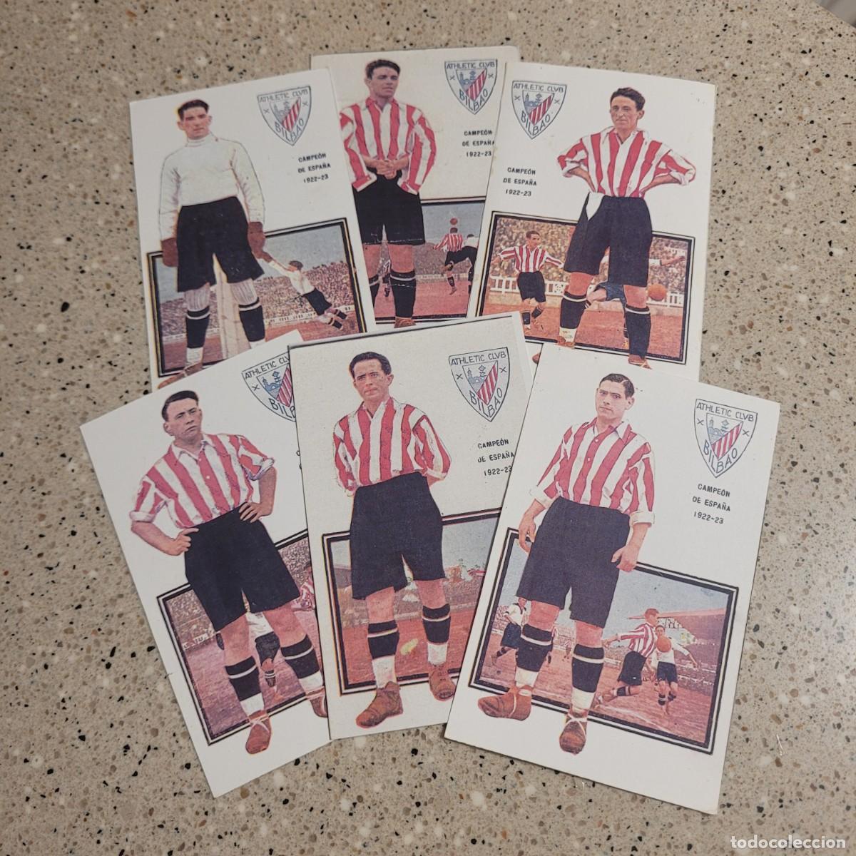 Figurine di Calcio: LOTE SEIS CROMOS TAMA&Ntilde;O TARJETA POSTAL DEL AT.BIILBAO TEMPORADA 1922-23. LEER COMENTARIOS