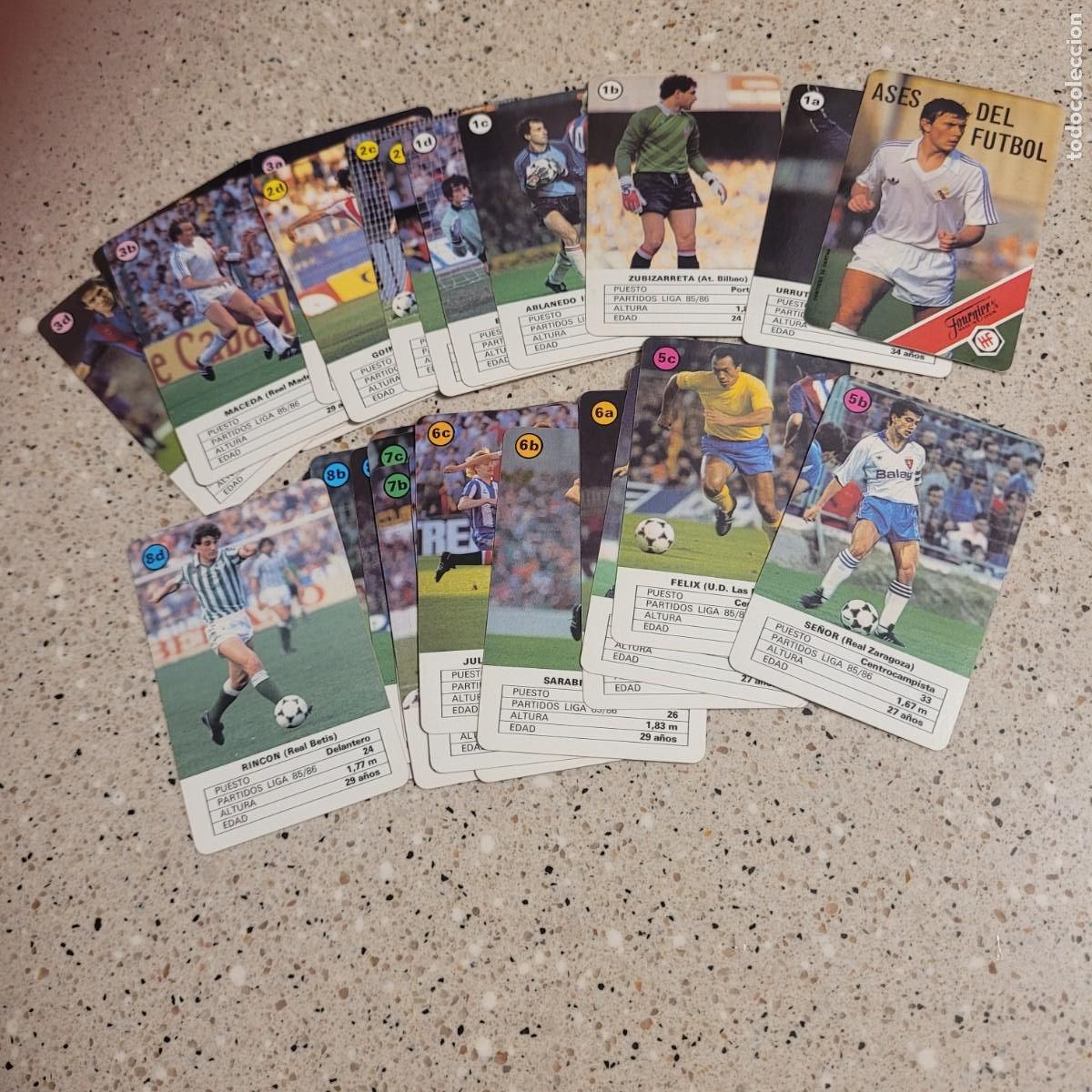 Cartes &agrave; collectionner de Football: ASES DEL FUTBOL, JUEGO DE BARAJA COMPLETO CON 32 CROMOS