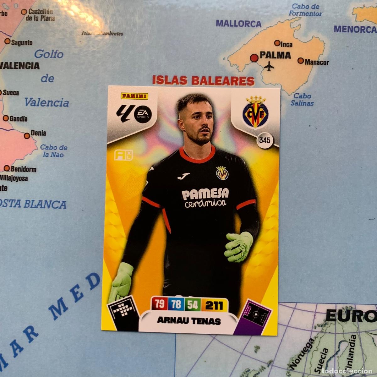 Cromos de f&uacute;tbol: Arnau tenas n&uacute;mero 345 del Villarreal cromo adrenalyn XL 25-26 2025-2026