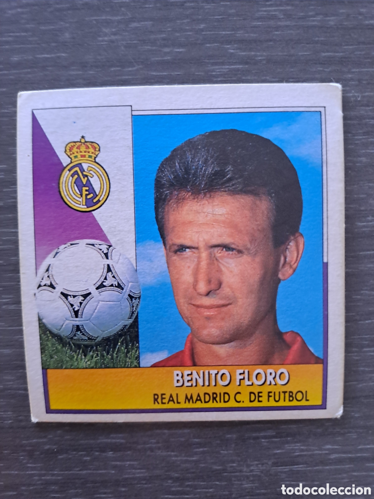 Cromos de f&uacute;tbol: LIGA ESTE 92-93 BENITO FLORO REAL MADRID SIN PEGAR Cromo original de BENITO FLORO