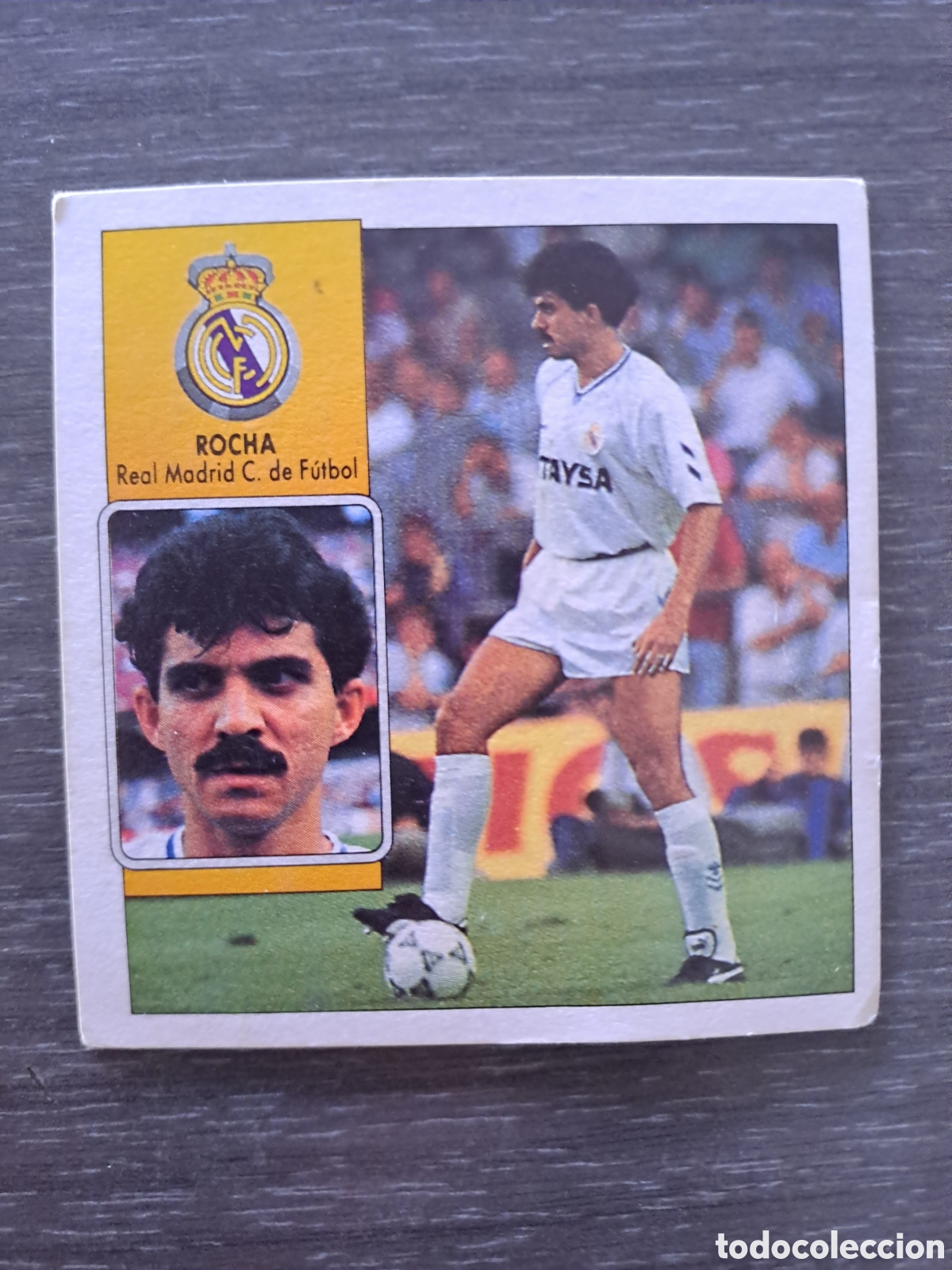 Cartes &agrave; collectionner de Football: LIGA ESTE 92-93 ROCHA REAL MADRID SIN PEGAR Cromo original de ROCHA, jugador del Real Madrid