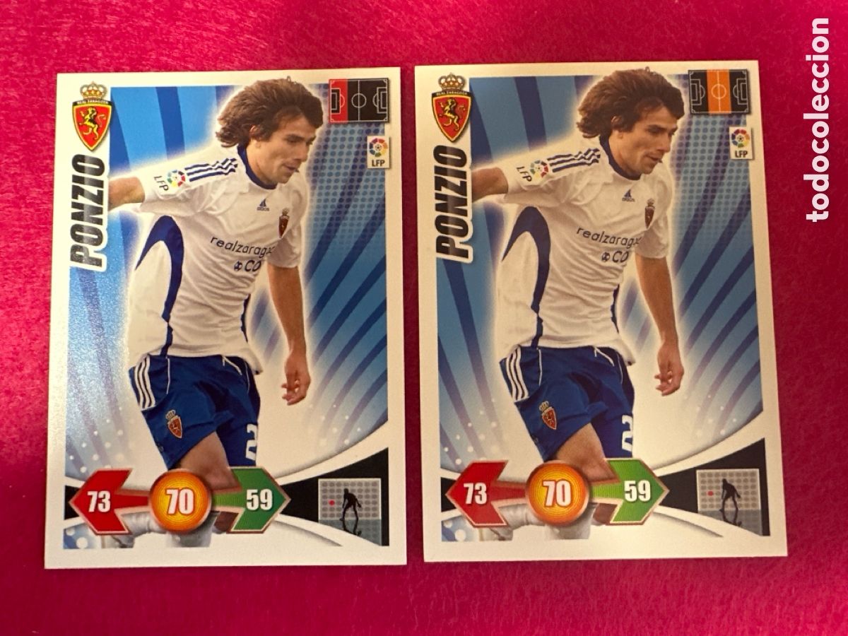 Cromos de f&uacute;tbol: PONZIO (R.ZARAGOZA) ERROR Y CORREGIDO ADRENALYN LIGA 2009-2010 09 10 PANINITRADING CARD