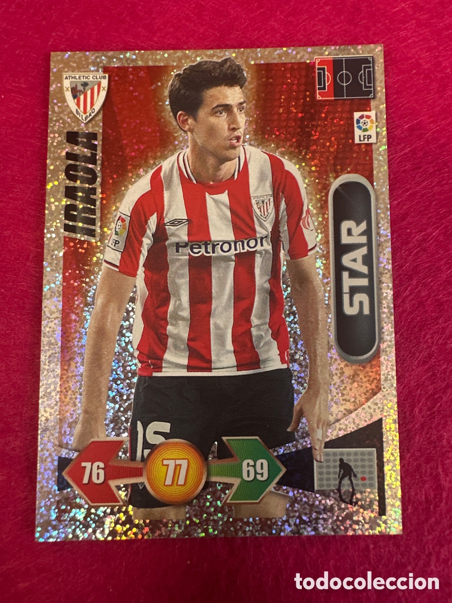 Cromos de f&uacute;tbol: IRAOLA(ATHLETIC BILBAO) STAR-BRILLANTINA GRUESA-ADRENALYN LIGA 2009-2010 09 10 PANINI TRADING CARD