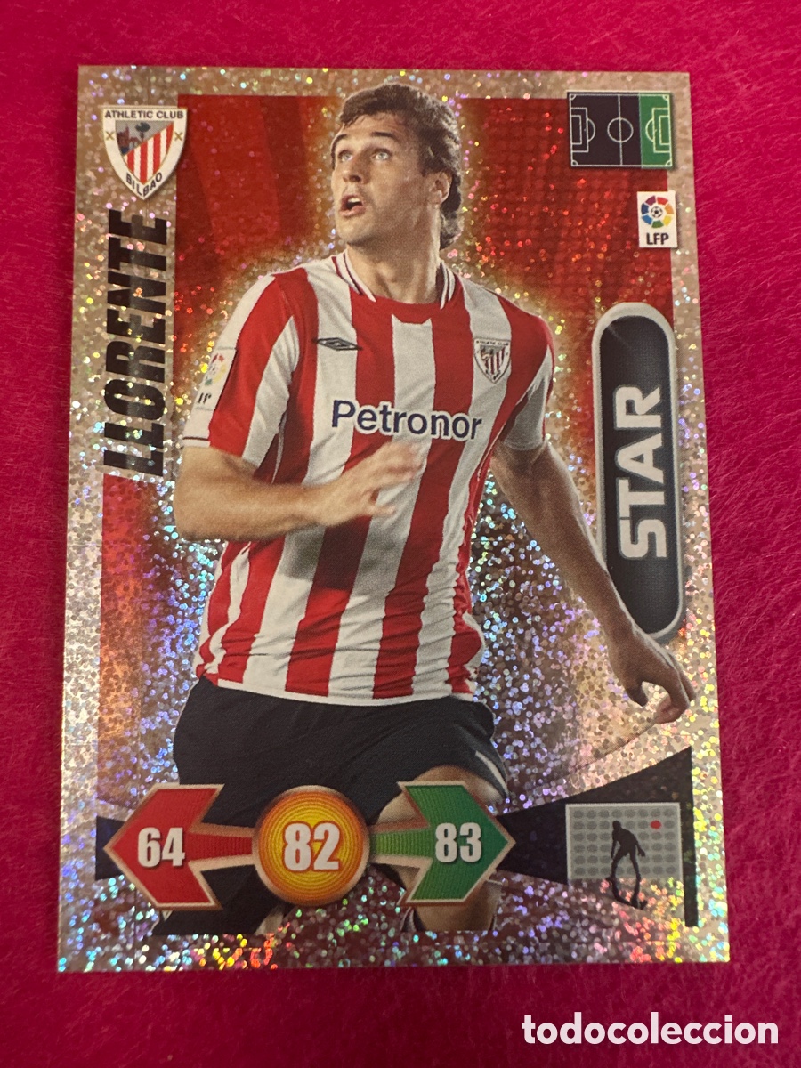 Cromos de f&uacute;tbol: LLORENTE(ATHLETIC BILBAO) STAR-BRILLANTINA GRUESA-ADRENALYN LIGA 2009-2010 09 10 PANINI TRADING CARD