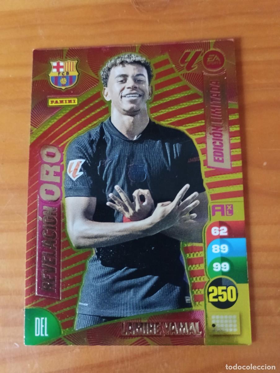Cromos de f&uacute;tbol: ADRENALYN XL LAMINE YAMAL REVELACION ORO BARCELONA EDICION LIMITADA LIGA 2024 2025 24 25 PANINI