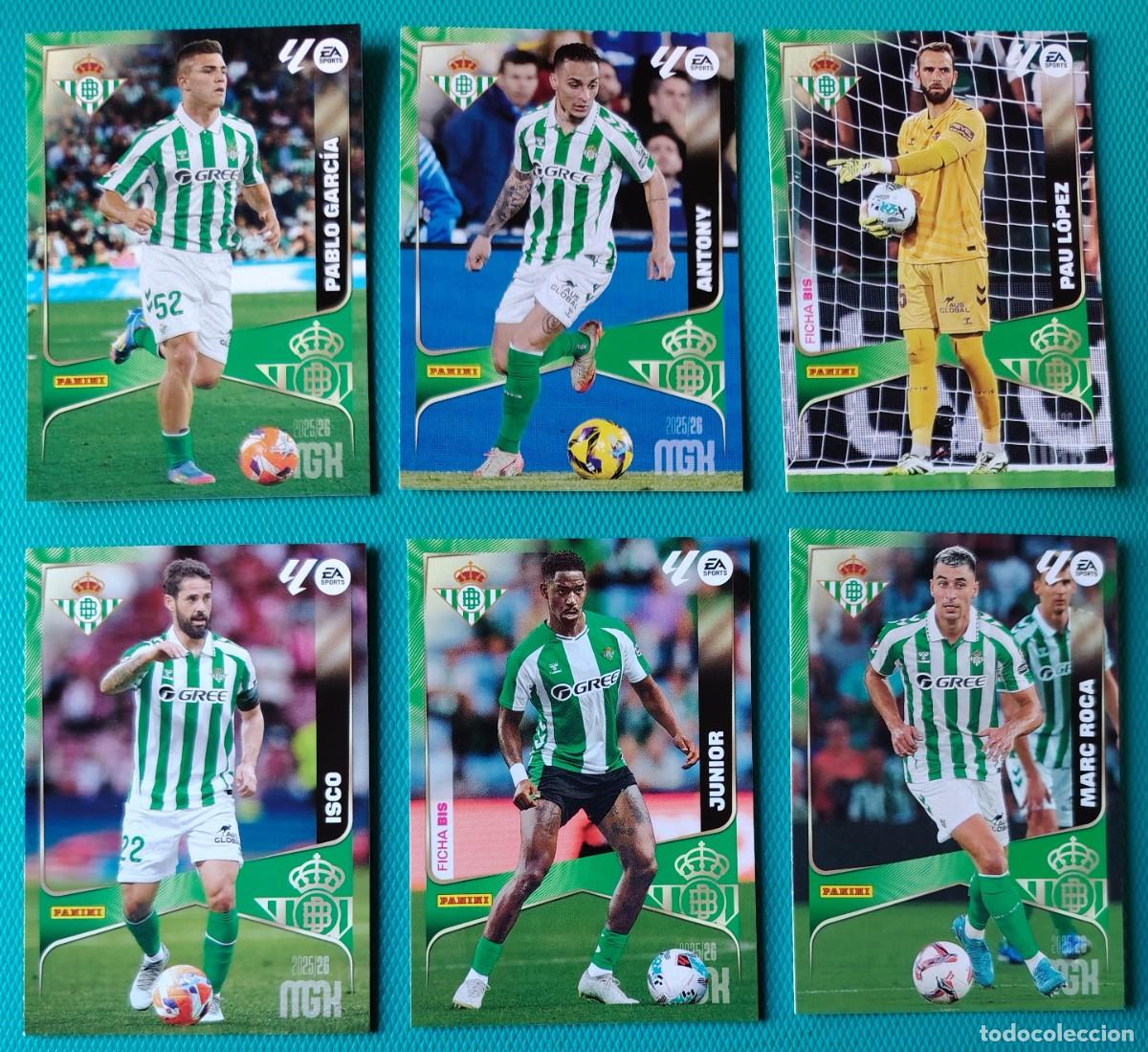 Cromos de f&uacute;tbol: 6 CROMOS MEGACRACKS - BETIS - TEMPORADA 2025 / 26 - NUEVOS - 025TGS