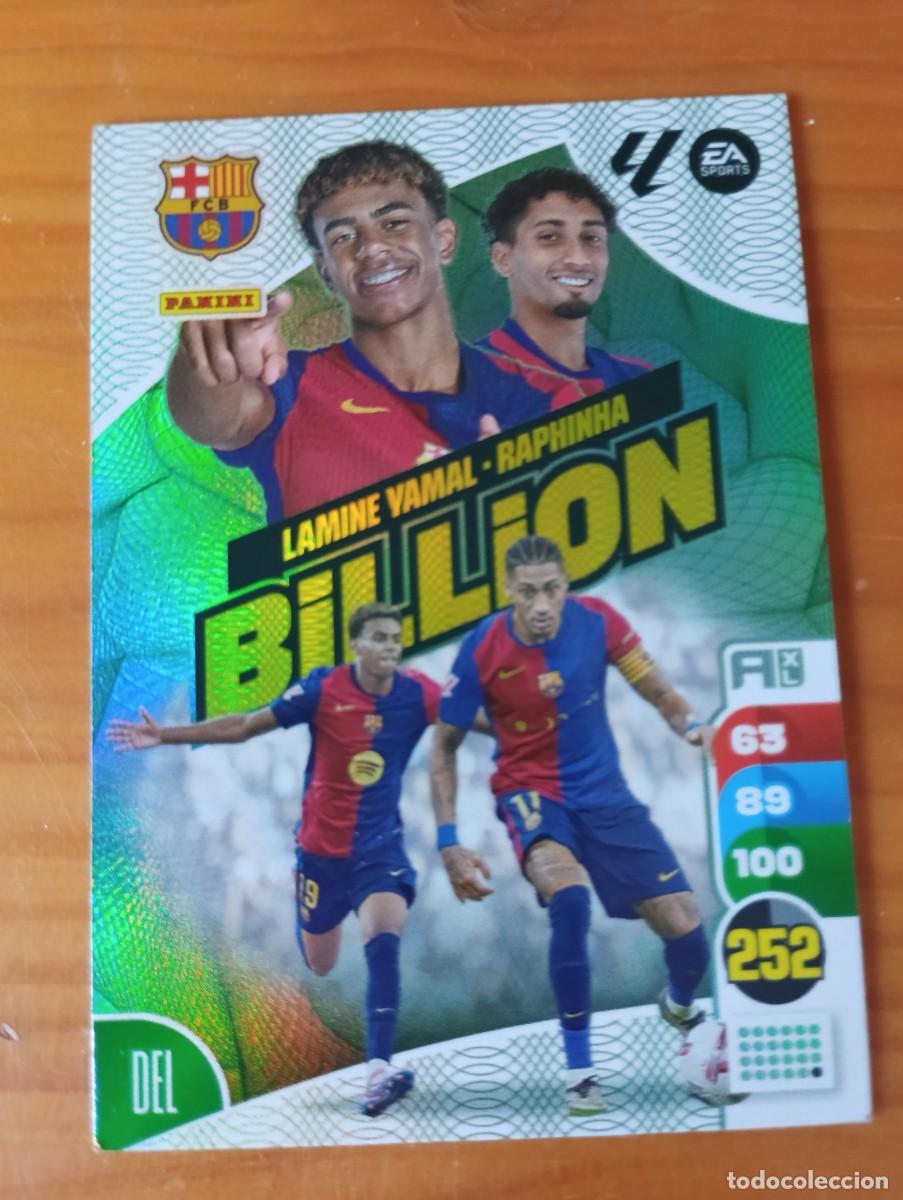 Cromos de f&uacute;tbol: LAMINE YAMAL RAPHINHA BARCELONA LIMITADA BILLION PANINI LIGA ADRENALYN XL 2024 2025 24 25