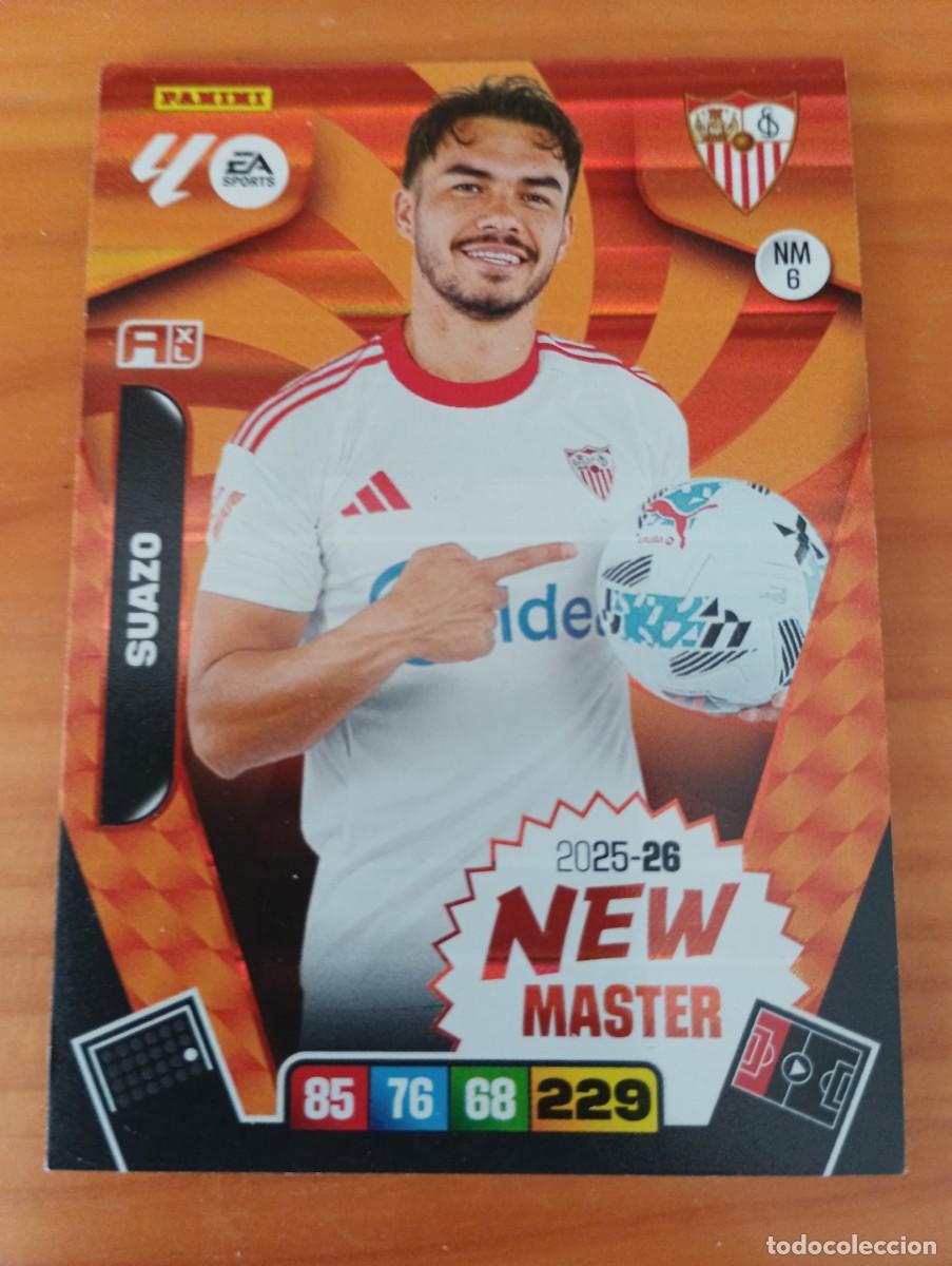 Cromos de f&uacute;tbol: NM6 SUAZO NEW MASTER SEVILLA 25 26 ADRENALYN XL 2025 2026