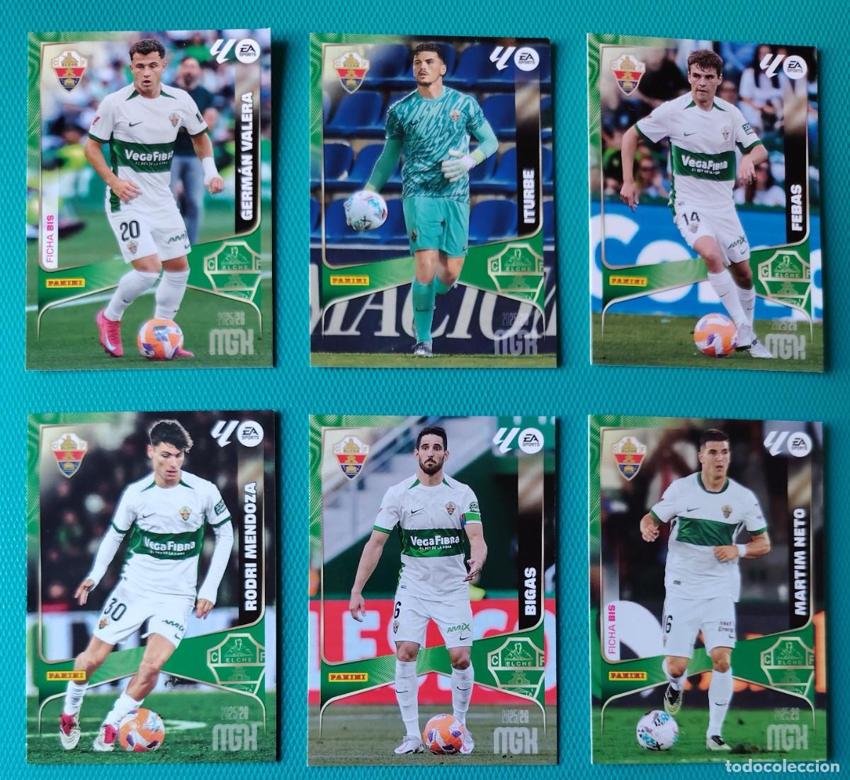 Cromos de f&uacute;tbol: 6 CROMOS MEGACRACKS - ELCHE - TEMPORADA 2025 / 26 - NUEVOS - 025AAX