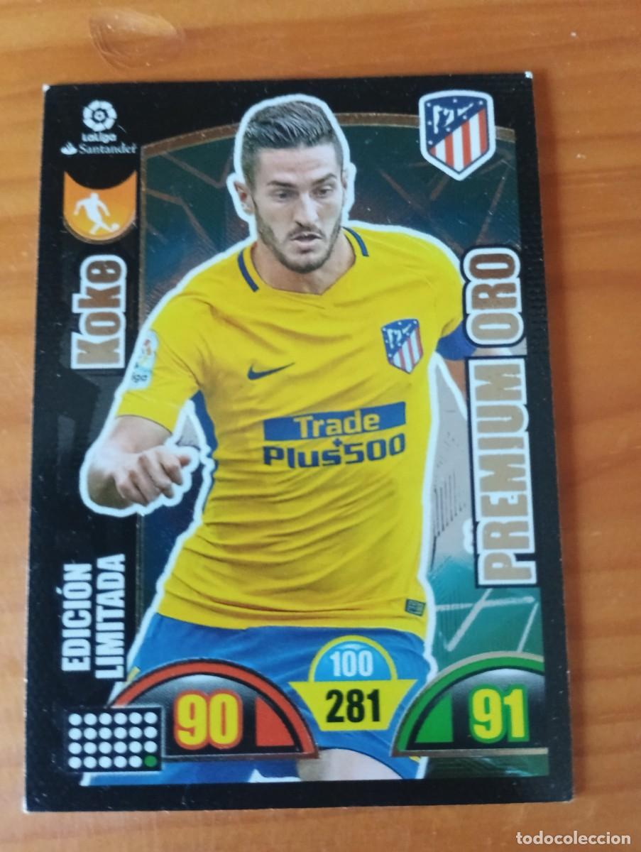 Cromos de f&uacute;tbol: Koke Premium Oro Edicion Limitada Atletico de Madrid Cards Cromos Adrenalyn 2017 2018 17 18