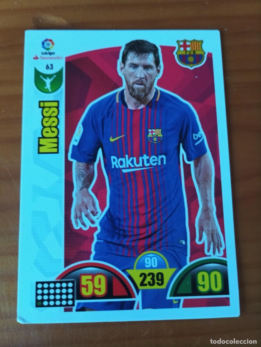 Cromos de f&uacute;tbol: MESSI N&ordm; 63 (F.C. BARCELONA) ADRENALYN XL 2017 2018 PANINI 17 18 CROMO CARD