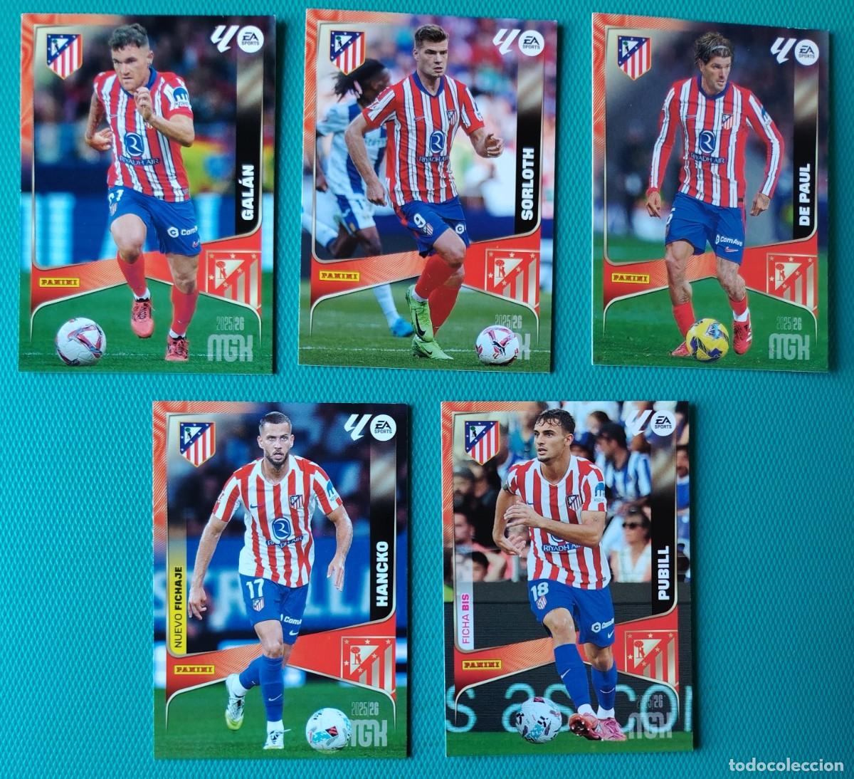 Cromos de f&uacute;tbol: 5 CROMOS MEGACRACKS - ATLETICO DE MADRID - TEMPORADA 2025 / 26 - NUEVOS - 021QQA