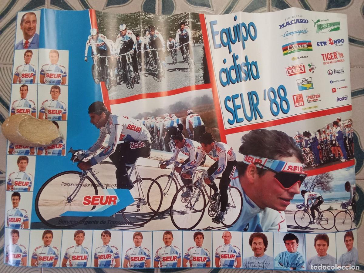Cromos de f&uacute;tbol: P&oacute;ster equipo ciclista Seur 1988 ciclismo